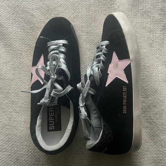 Golden Goose Shoes - NEW Golden Goose Superstar Black Suede Low Top Sneakers